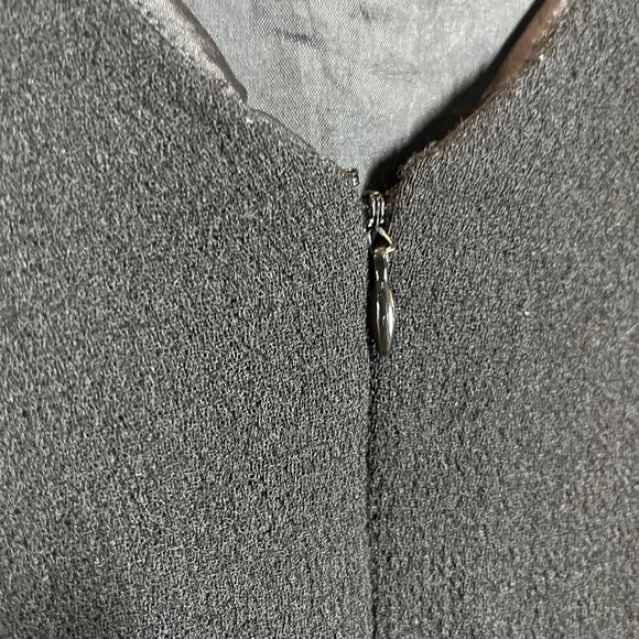 Rickie Freeman for Teri John Black Wool Sheath Dress Sleeveless Textured 4 - Picture 6 of 9